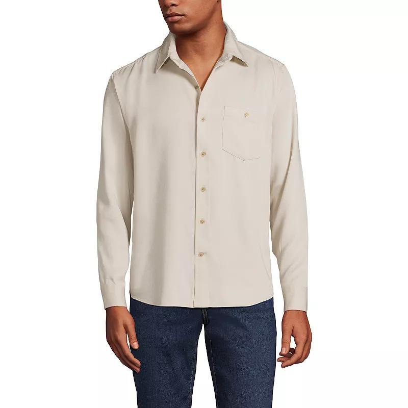 Mens Lands End Relaxed Twill Shirt Product Image