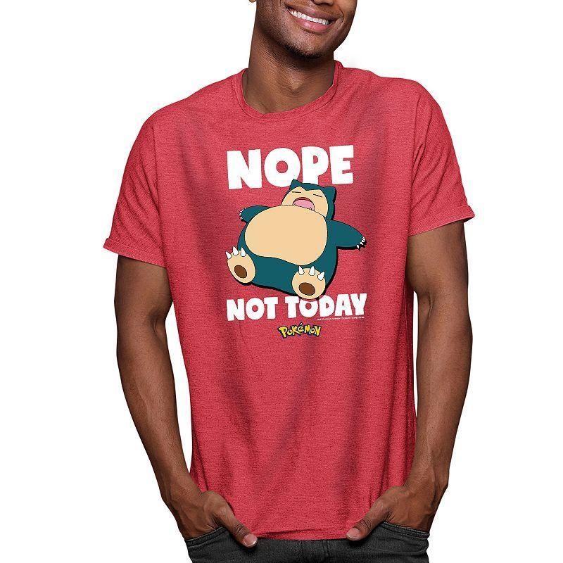 Mens Pokmon Nope Not Today Snorlax Tee Red Product Image