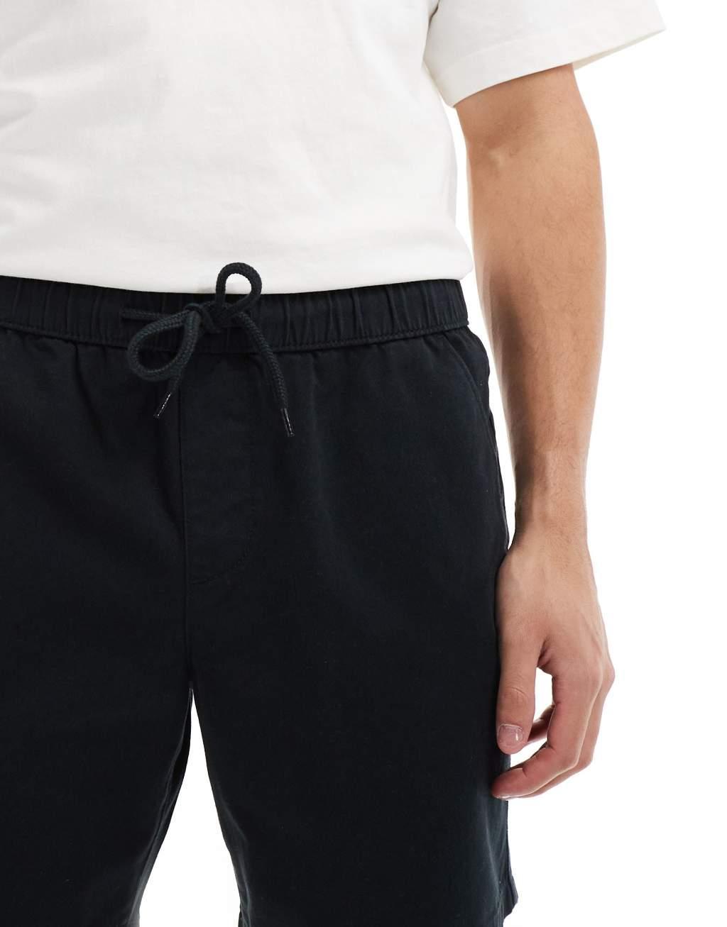 ASOS DESIGN 2 pack slim chino shorts in black and gray save Product Image