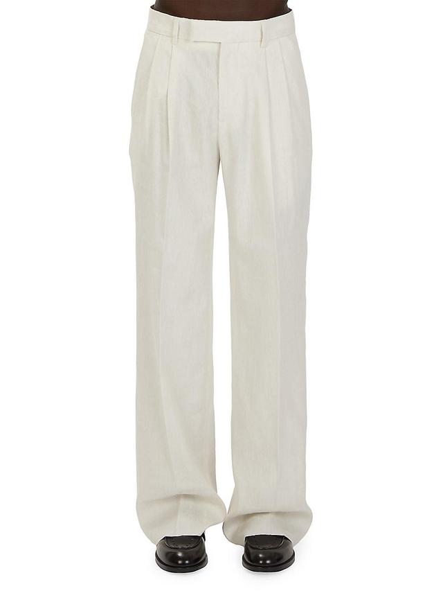 Mens Bandana Linen-Blend Pleated Pants Product Image