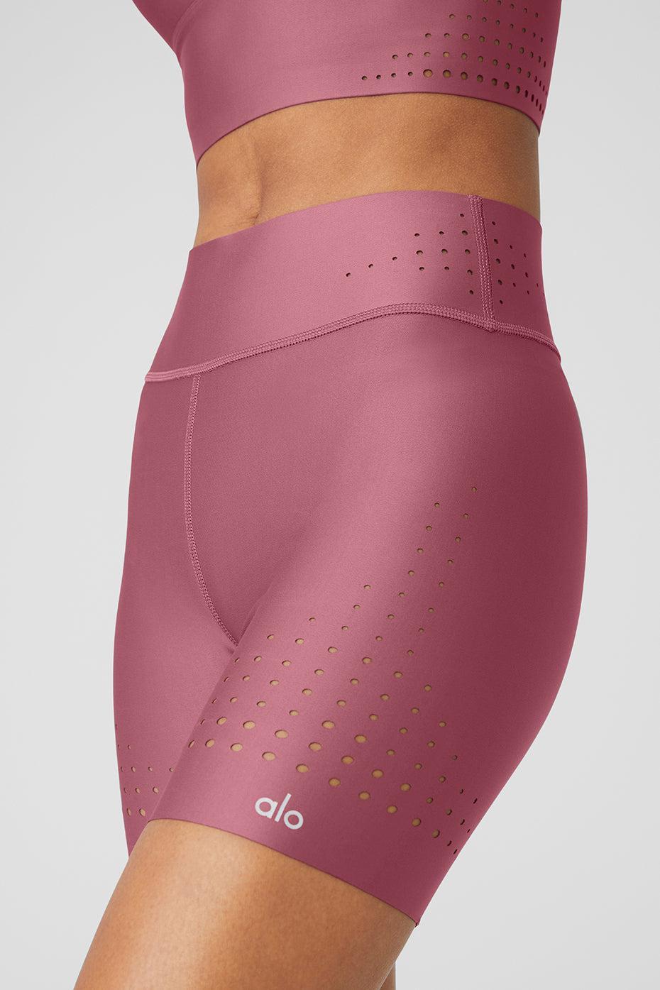 Alo Yoga | 5 Airlift High-Waist Laser Cut Speedy Short Pink Product Image