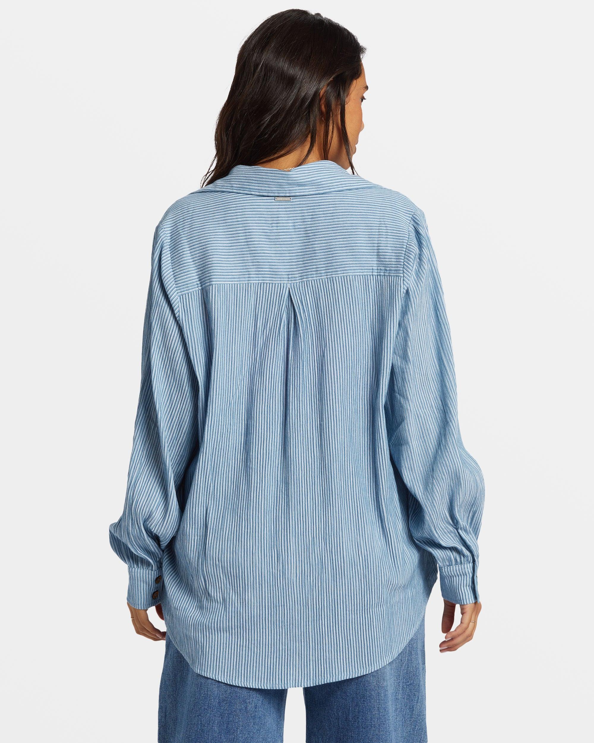 Swell Oversized Long Sleeve Shirt - Blue Shadow Female Product Image