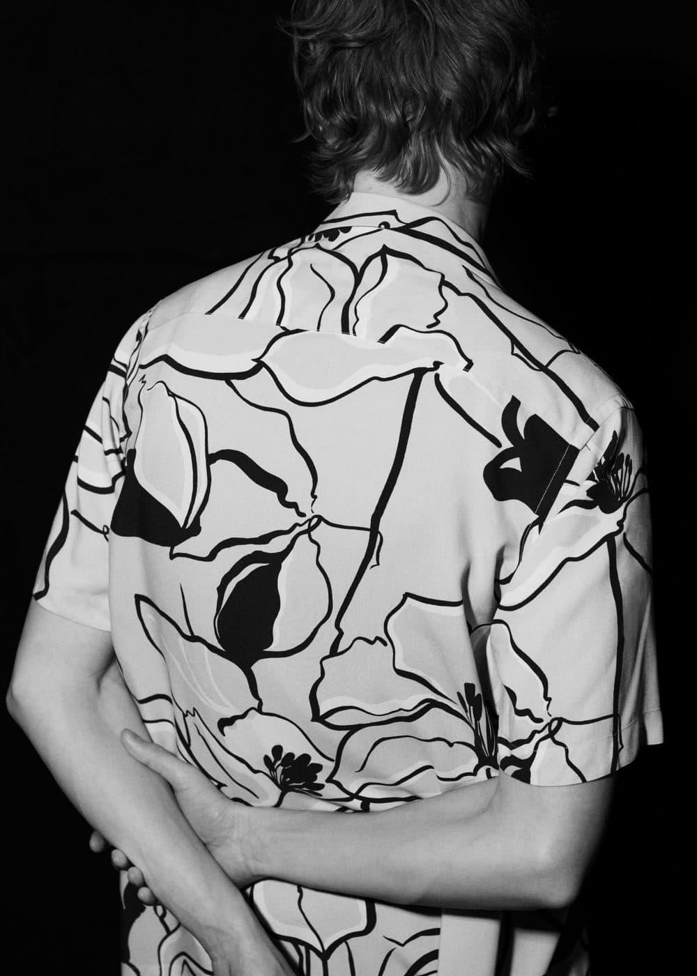 MANGO MAN - Regular-fit flowy printed shirt off whiteMen Product Image