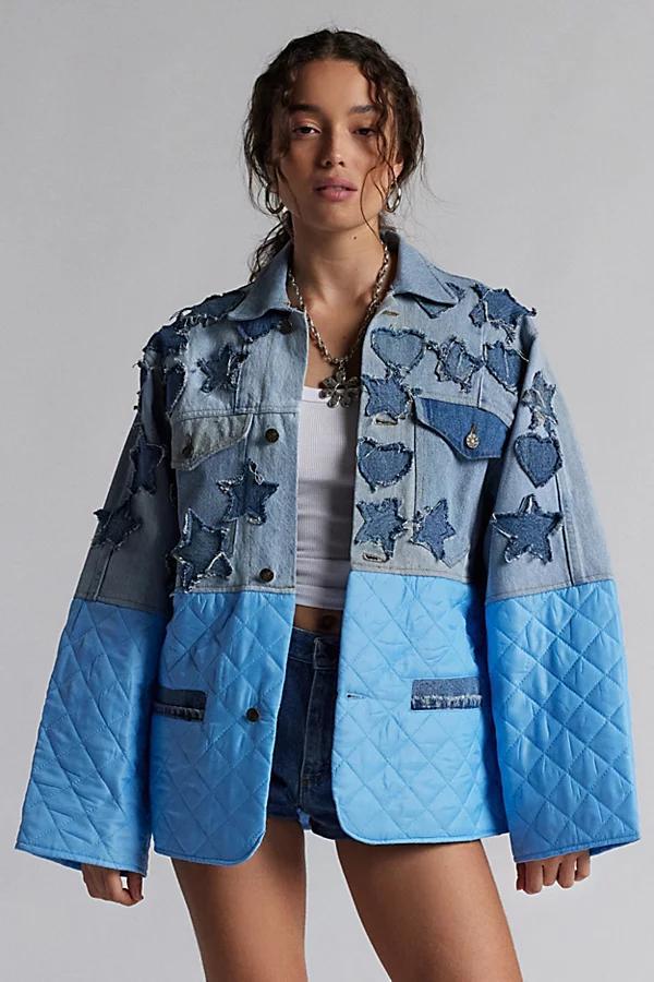 Urban Renewal Remade Spliced Denim & Quilted Jacket Womens at Urban Outfitters Product Image