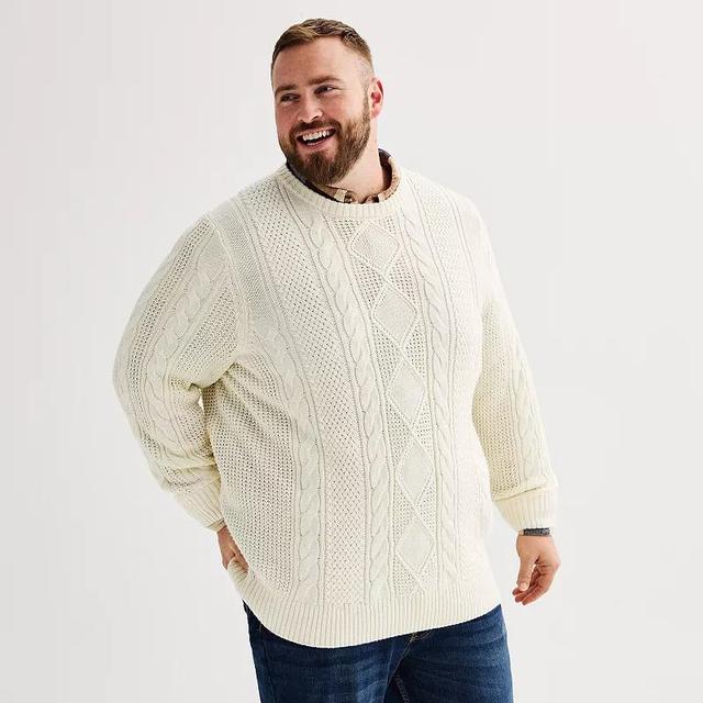 Big & Tall Sonoma Goods For Life Fisherman Sweater, Mens Blue Fisherman Product Image