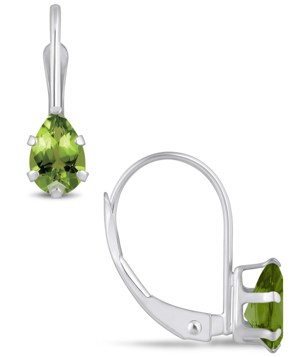 Macys Gemstone Leverback Earrings in 10K White Gold Product Image