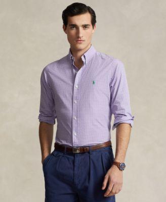 Polo Ralph Lauren Mens Classic-Fit Gingham Stretch Poplin Shirt - Lavender Product Image