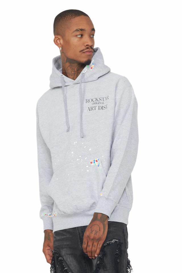 Rockstar Art Dist. Grey Graphic Hoodie Male Product Image