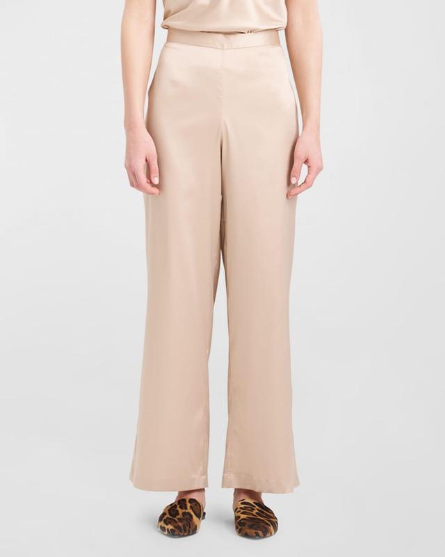 Glamour Straight-Leg Satin Lounge Pants Product Image