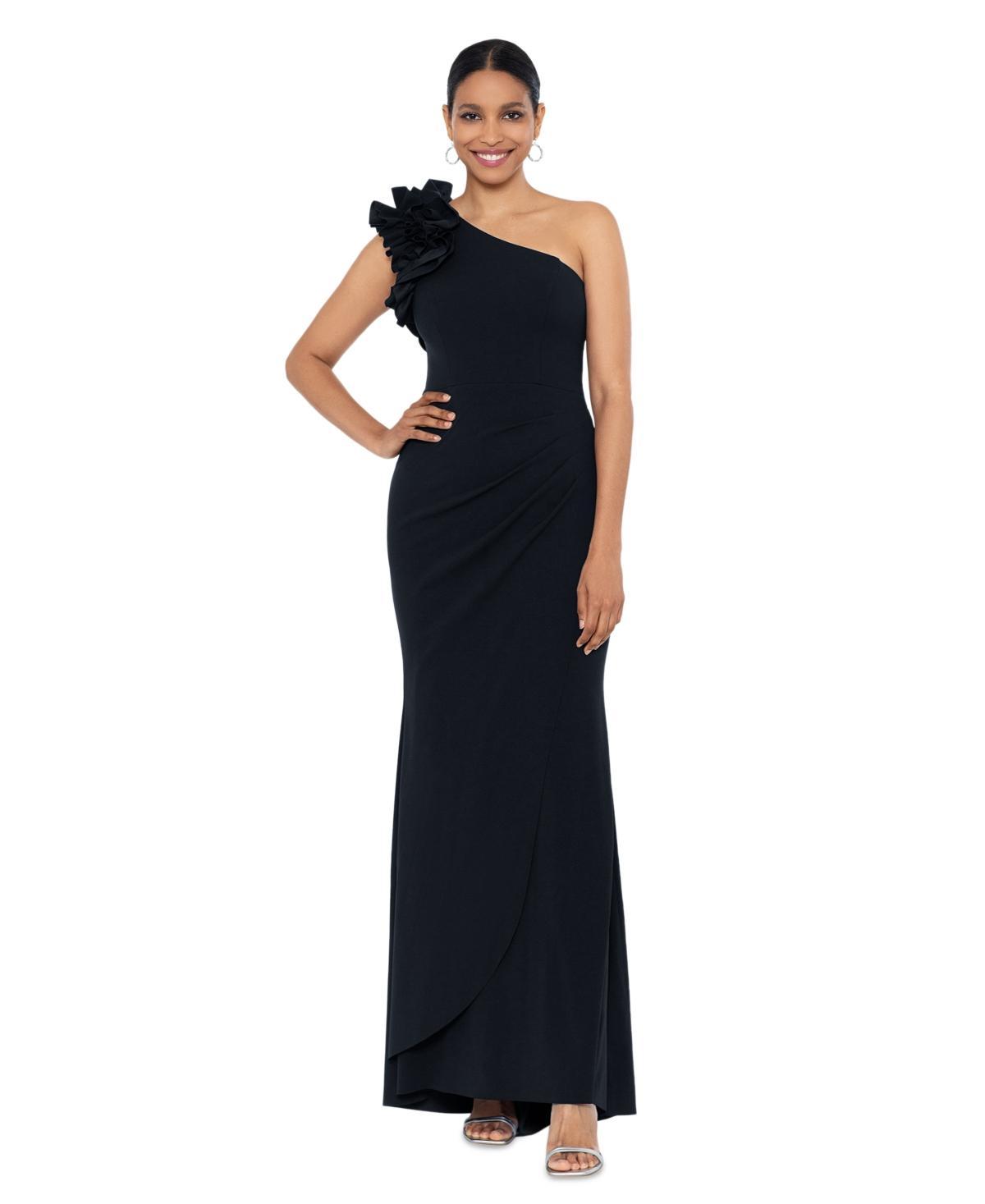 Xscape Womens Ruffled One-Shoulder Gown Product Image