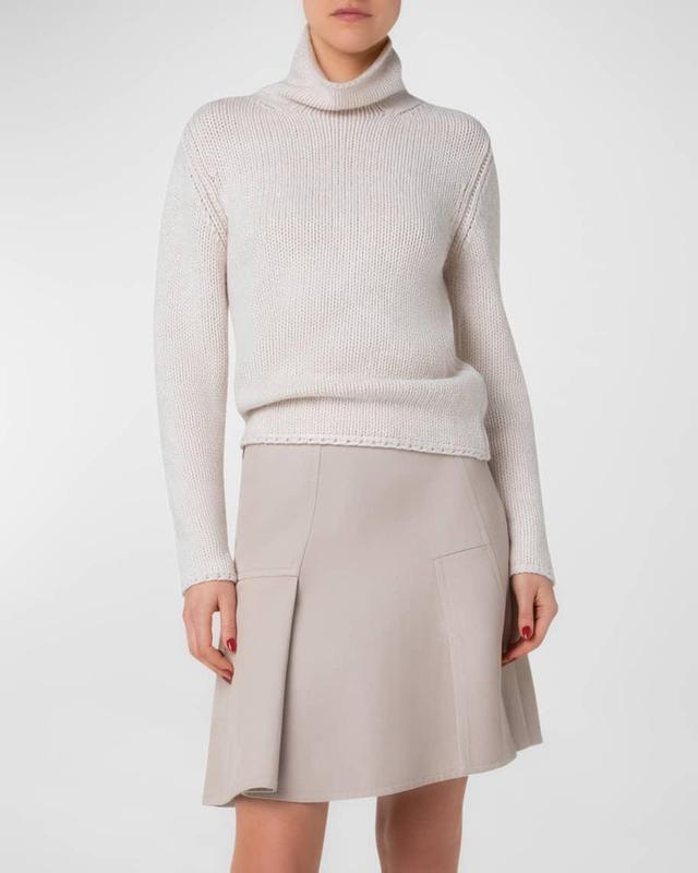 Cashmere-Blend Two-Tone Mouline Knit Sweater Product Image