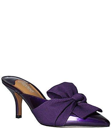 J. Renee Mianna Wrap Bow Patent Faille Dress Mules Product Image