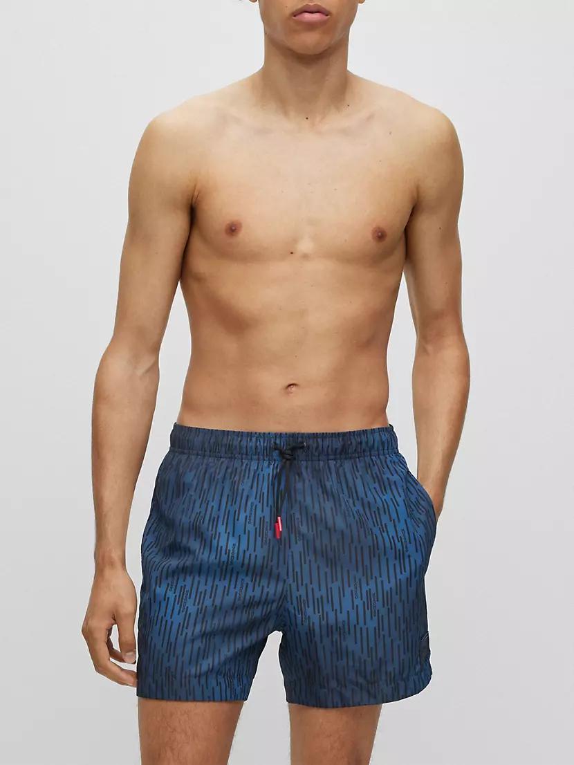 Quick-Drying Swim Shorts With Signature Print Product Image