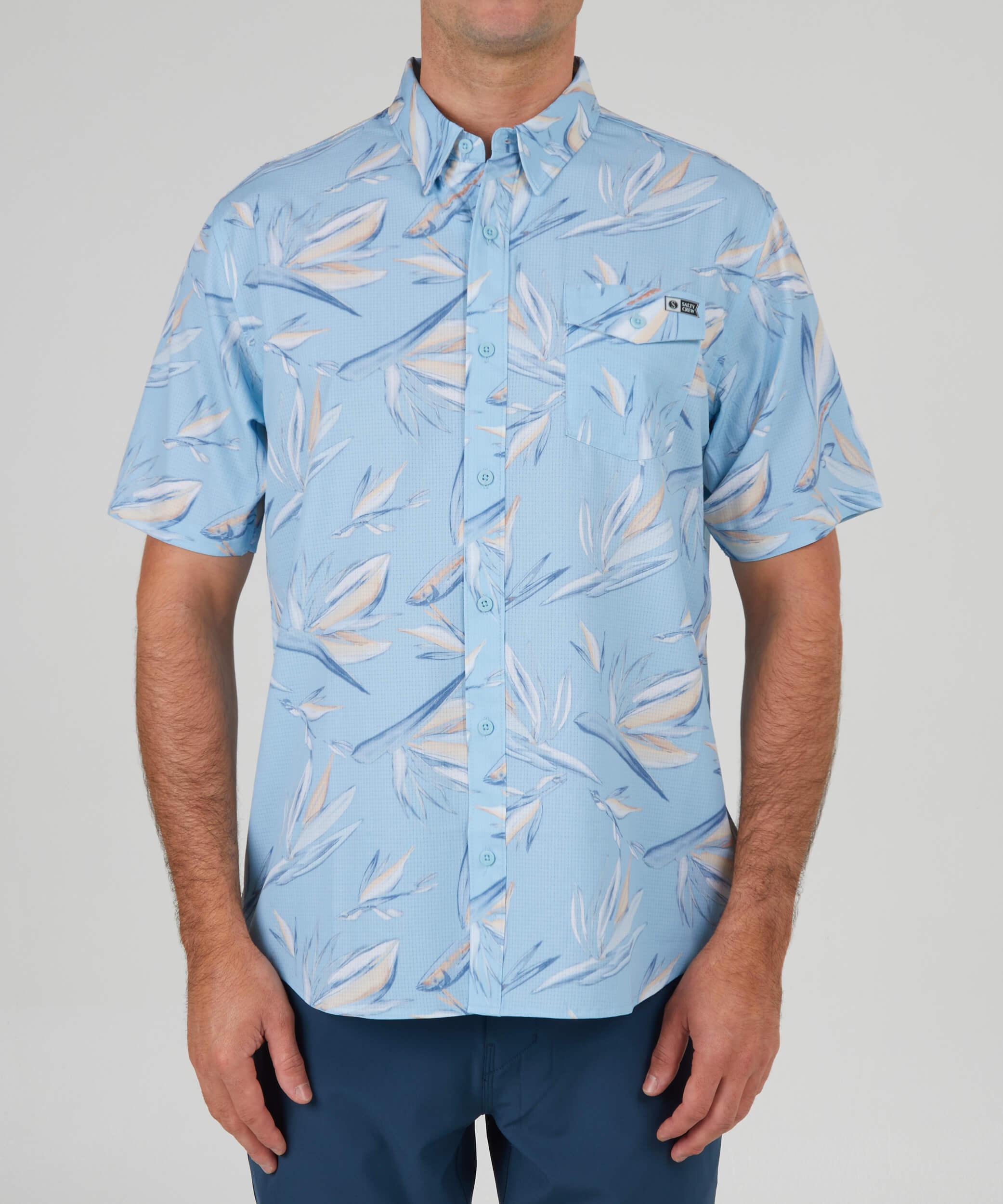 Floral Flyer S/S Tech Woven - Light Blue Product Image