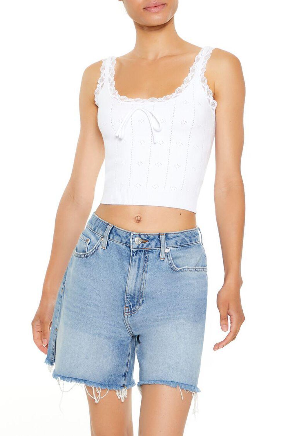 Pointelle Sweater-Knit Tank Top | Forever 21 Product Image