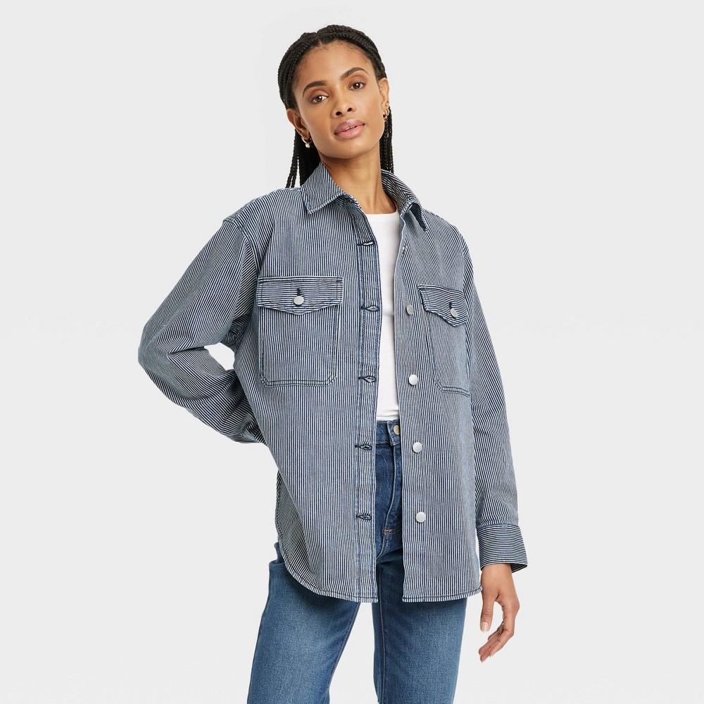 Womens Denim Shacket - Universal Thread Blue M product image