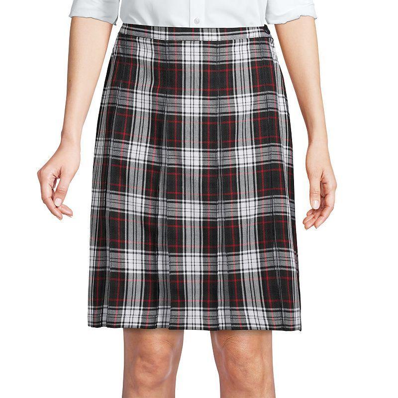 Womens Lands End School Uniform Plaid Box Pleat Skirt Product Image