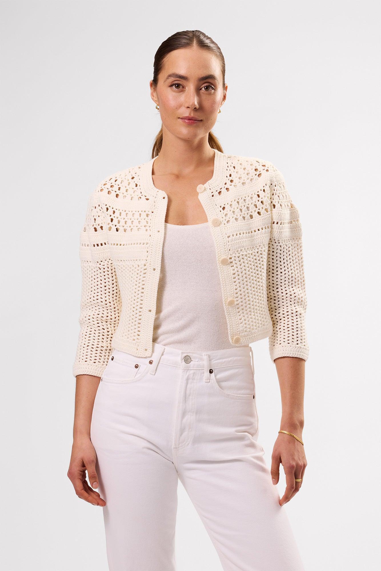 Crochet Cardigan - Ivory Product Image