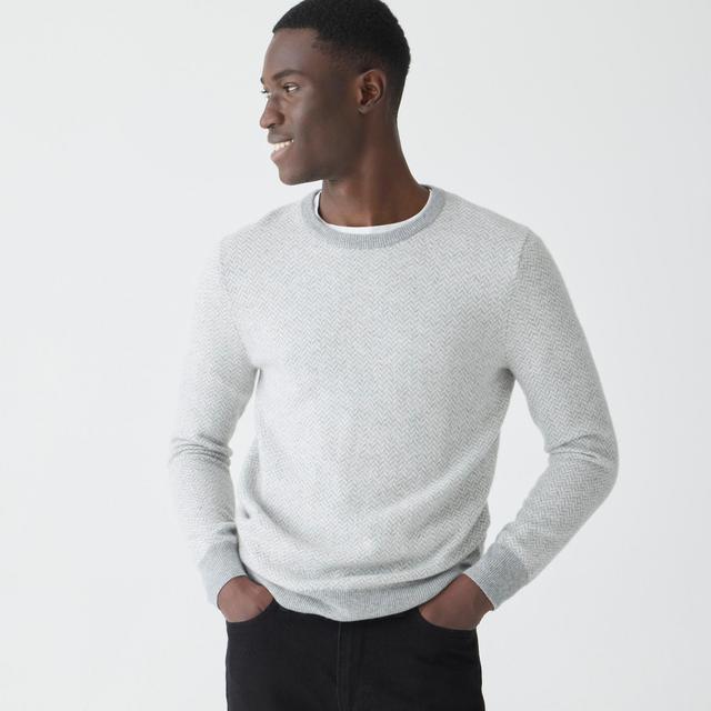 Cashmere herringbone jacquard crewneck sweater Product Image