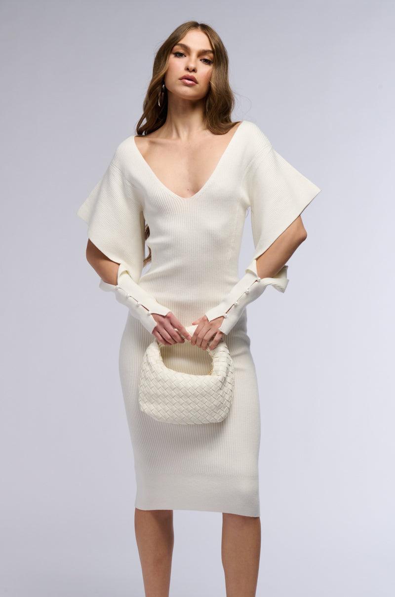 OFF TO BRUNCH KNIT MIDI DRESS Product Image