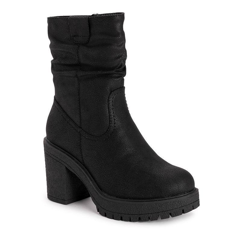 MUK LUKS Riser Pop Womens Heeled Ankle Boots Product Image