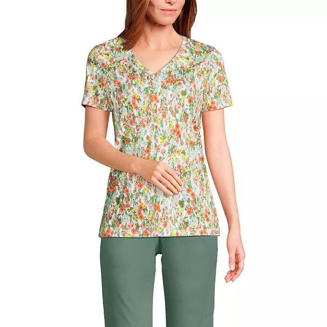 Petite Lands End Relaxed-Fit Supima Cotton V-Neck Tee, Womens Product Image