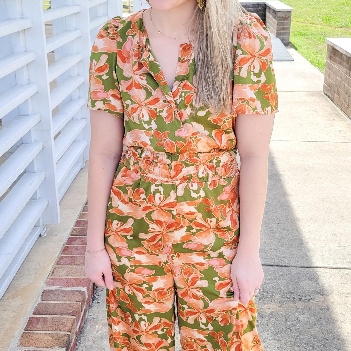 Fiona Floral Jumpsuit (Small to Large) Product Image