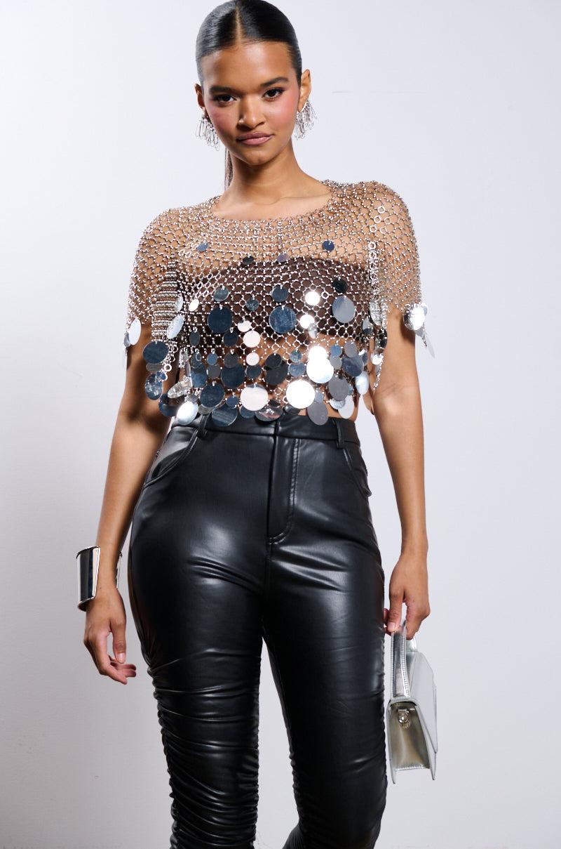 METALLIC SEQUIN CHAIN METAL TOP Product Image