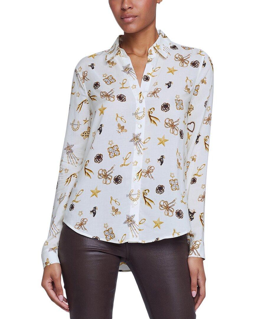 L'agence Holly Shirt In White Product Image