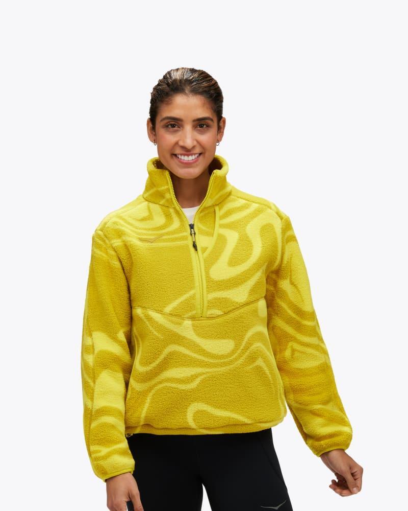 HOKA Womens Ridgetop Half-Zip Fleece in Outdoor Topo, Size Large Product Image