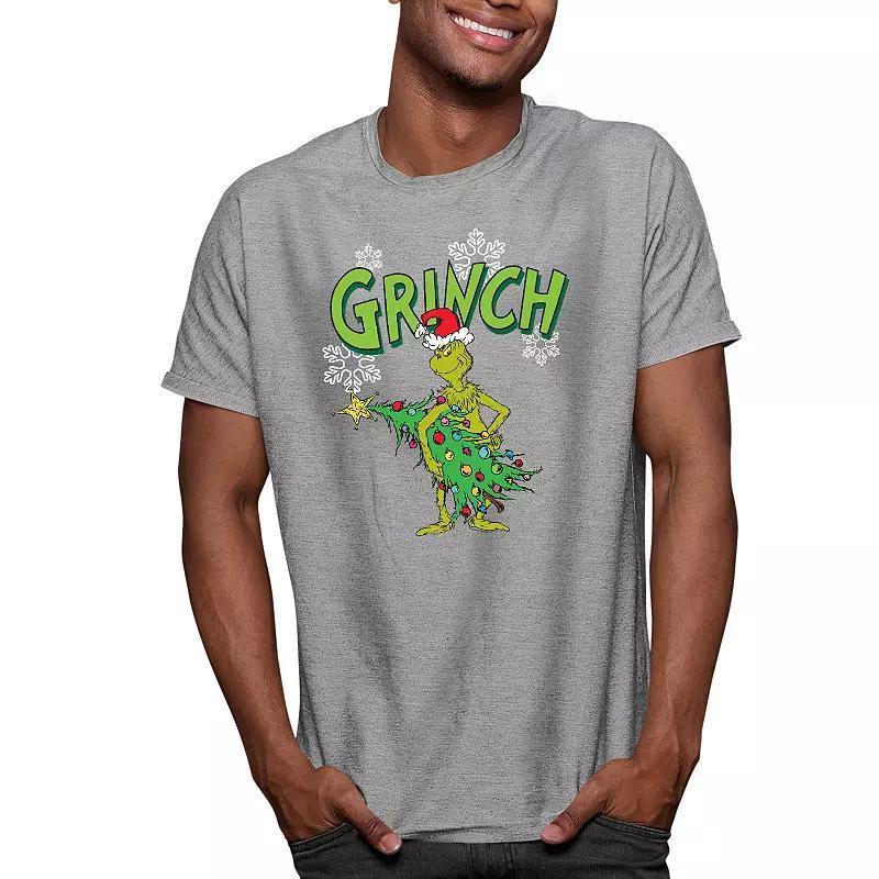 Mens Dr. Seuss The Grinch Tee Athletic Grey Product Image