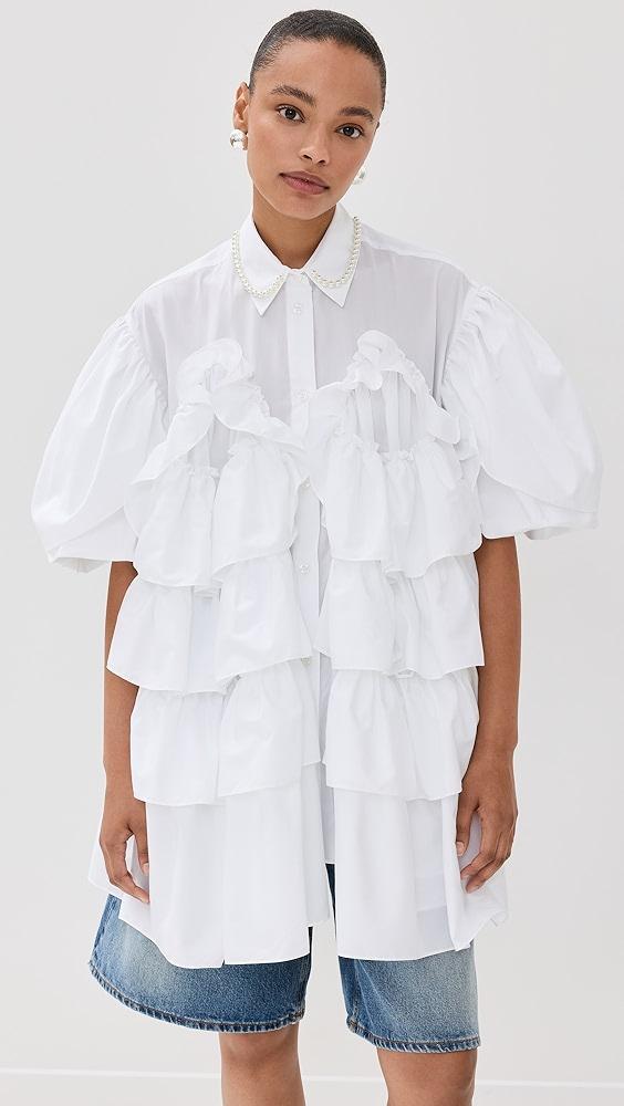 Simone Rocha Petal Sleeve Frill Shirt | Shopbop Product Image