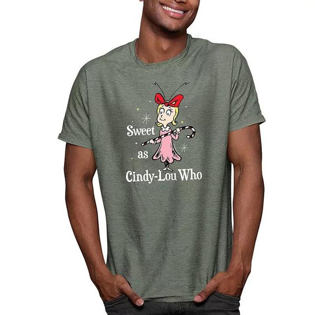 Mens Dr. Seuss The Grinch Cindy-Lou Who Tee Grey Product Image