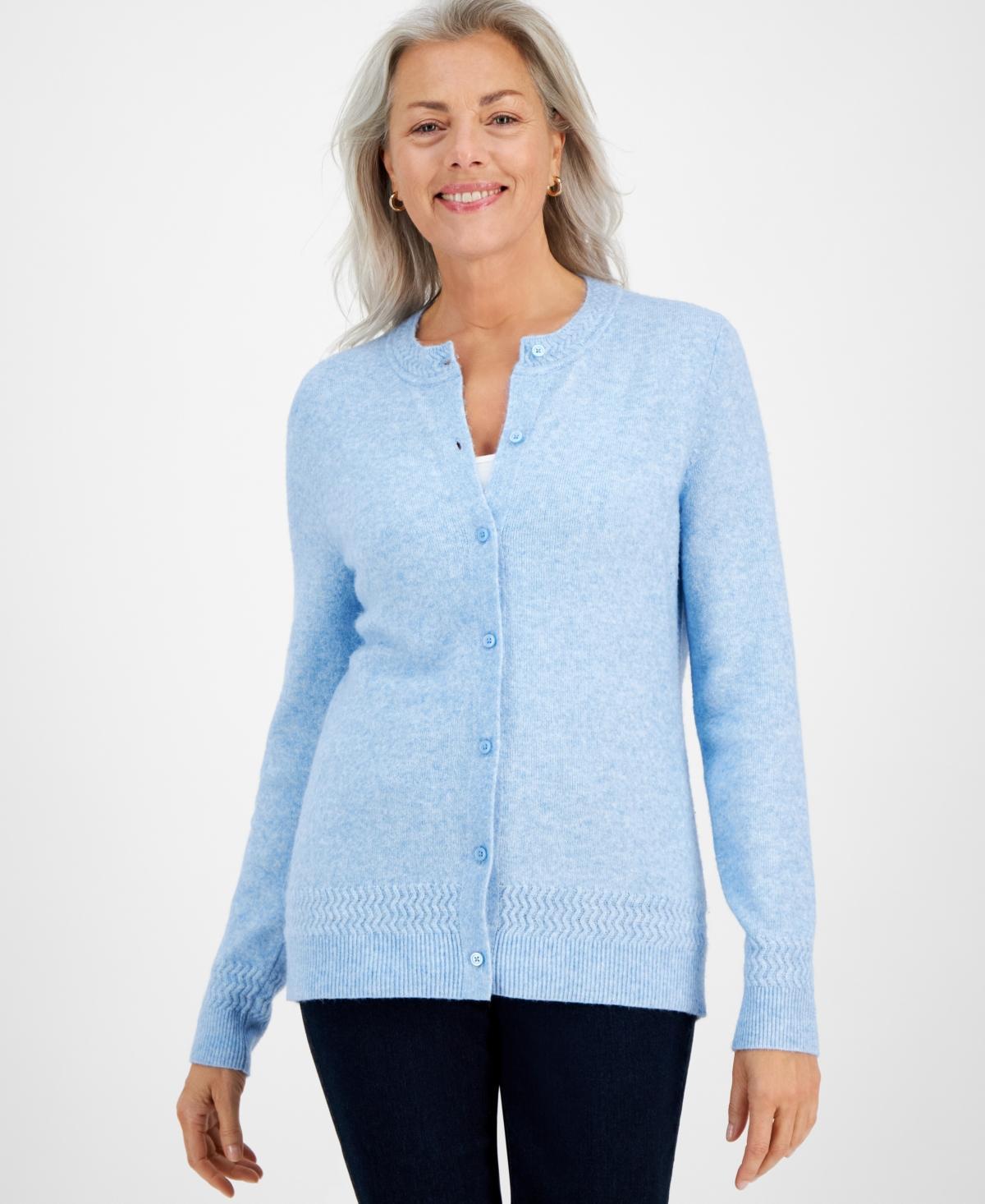 Style & Co Womens Crewneck Button-Front Cozy Cardigan, Created for Macys Product Image