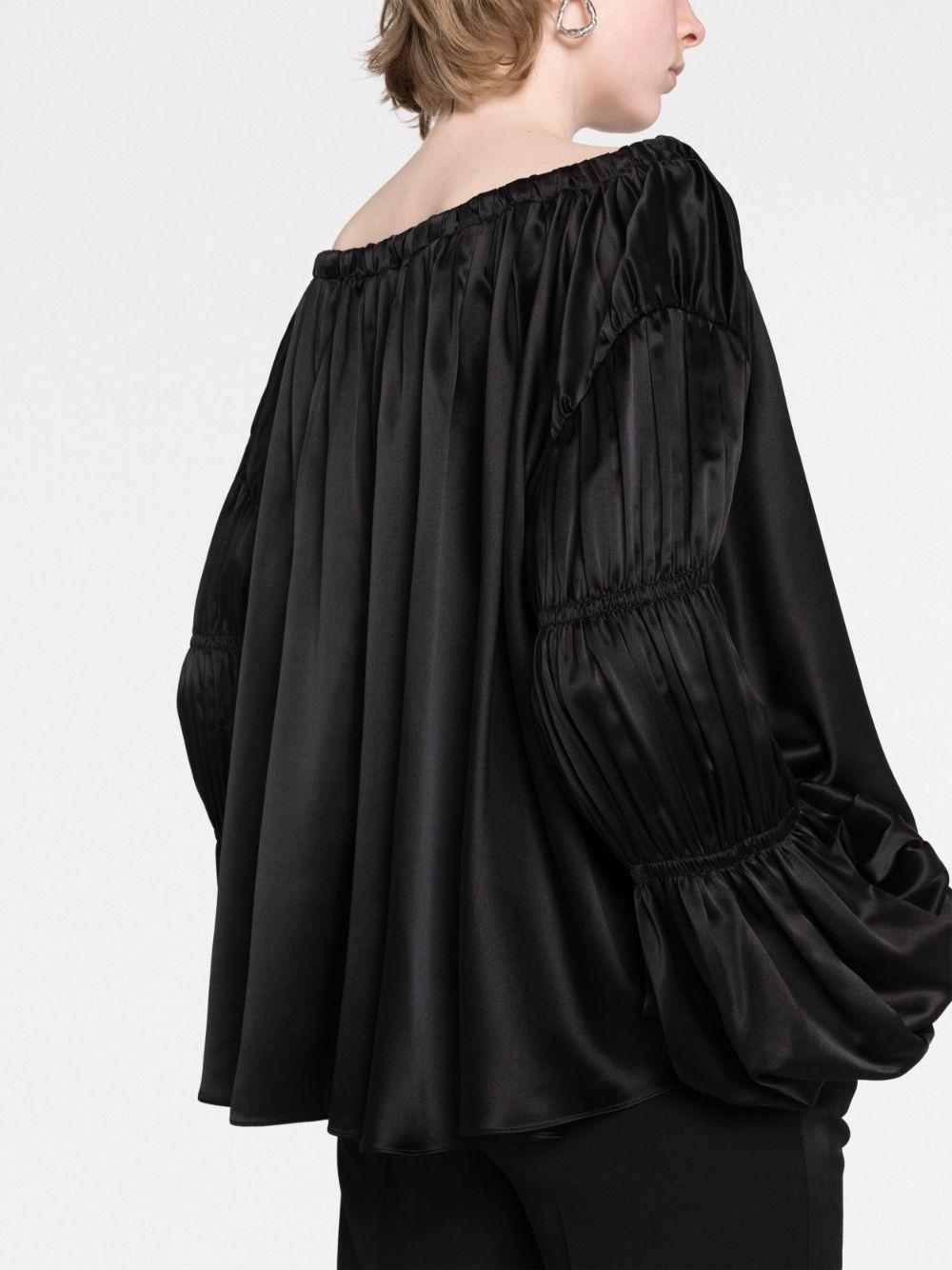 KHAITE Leny Off-the-shoulder Silk Top In Black Product Image