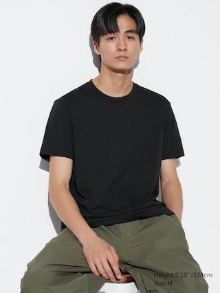 Mens Dry Color Crew Neck T-Shirt with Quick-Drying Black 2XL UNIQLO US Product Image