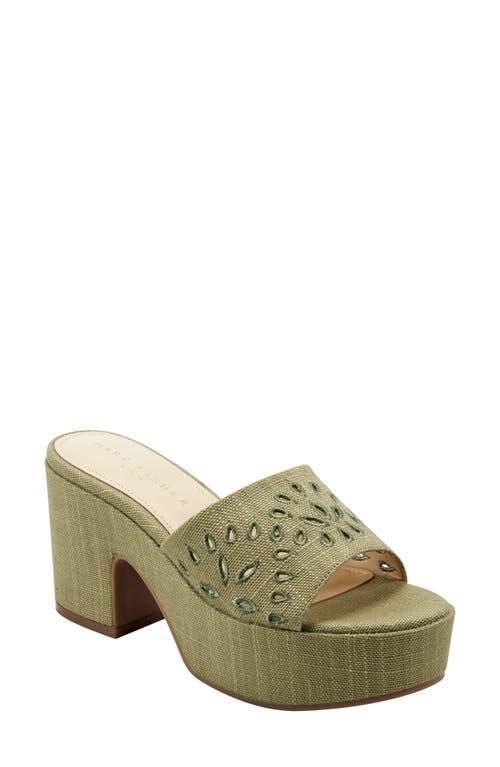 Marc Fisher Ltd. Womens Foreva Almond Toe Eyelet Detail High Heel Platform Sandals Product Image
