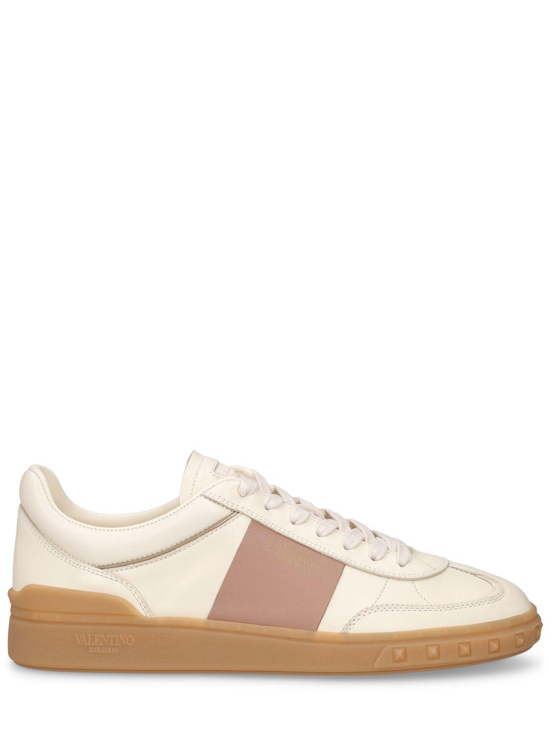 VALENTINO GARAVANI Upvillage Bicolor Stripe Low-top Sneakers In White Product Image