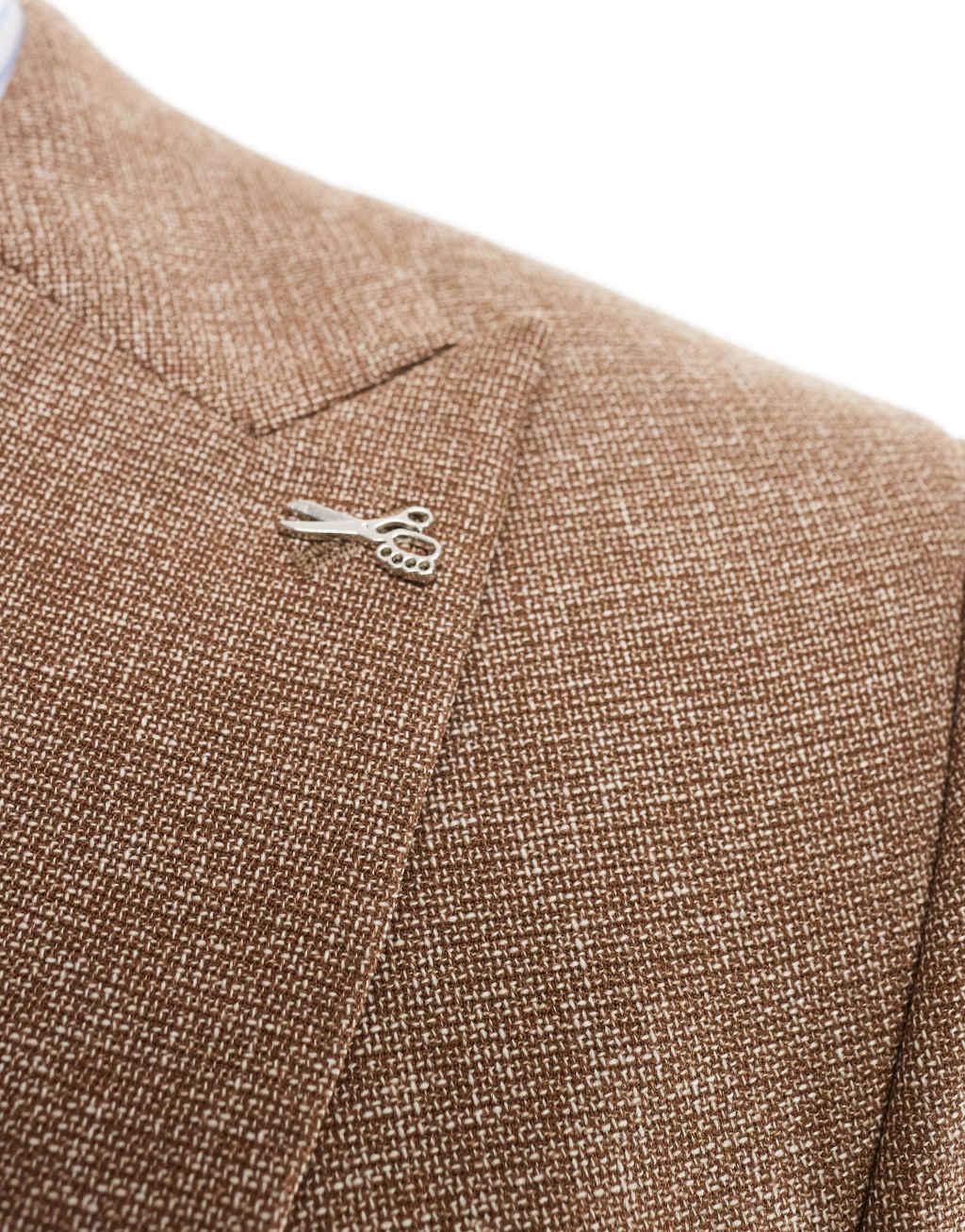 Shelby and Sons double breasted tailored slim blazer in mid brown - part of a set Product Image