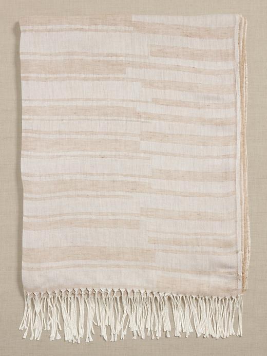 Striped Silk-Linen Scarf Product Image