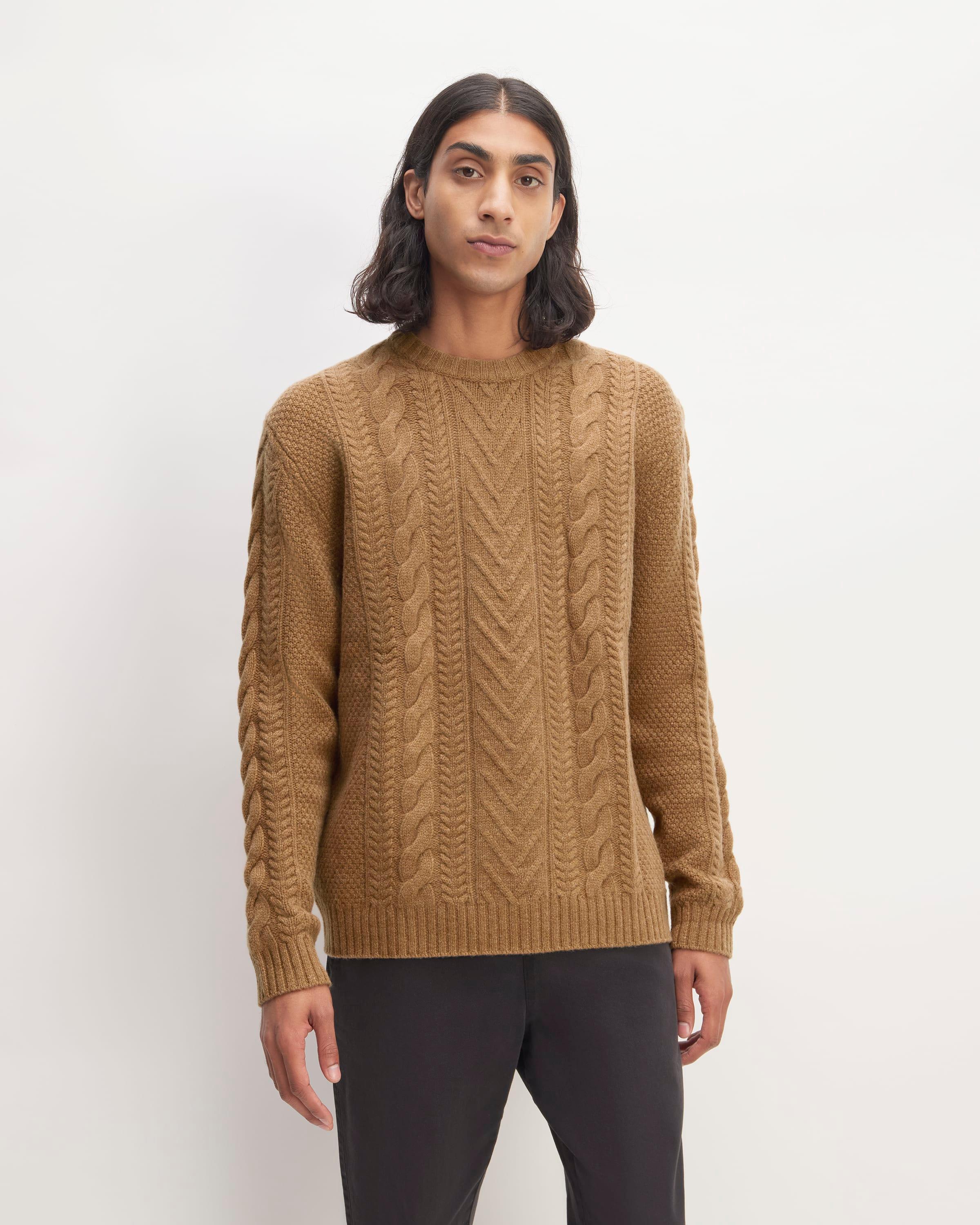 The Felted Merino Cable-Knit Crew Product Image