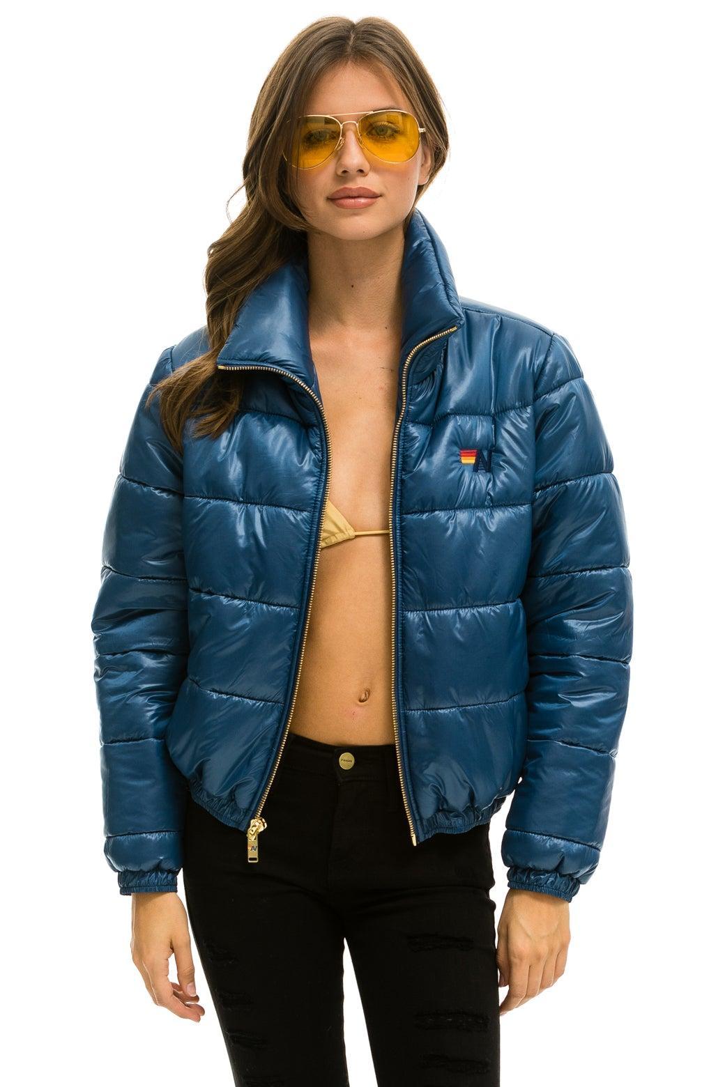 BOLT LUXE APRES PUFFER JACKET - GLOSSY DEEP BLUE Female Product Image