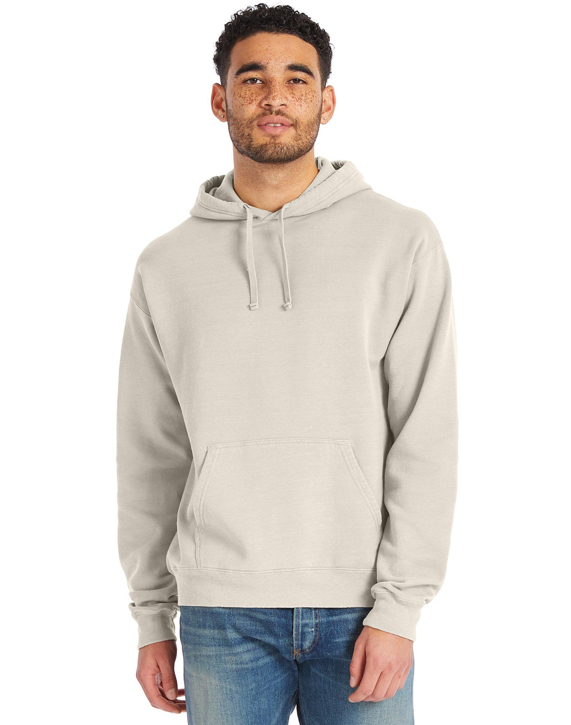 Mens Hanes Originals Garment Dyed Fleece Pullover Hoodie Product Image