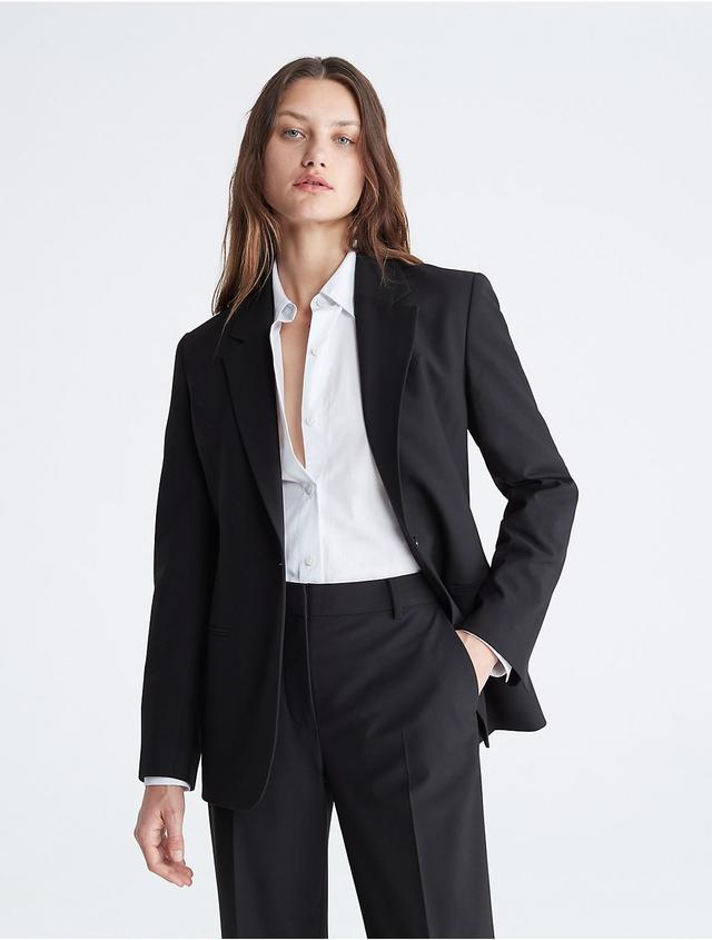 Calvin Klein Women's Refined Stretch Blazer - Black - XL Product Image