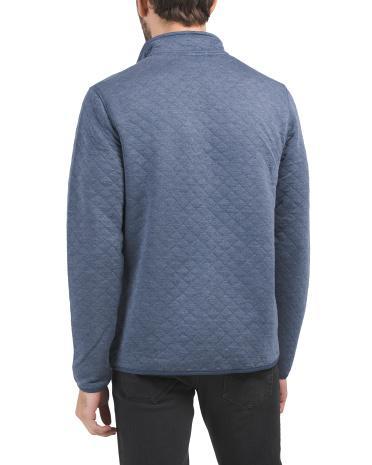 Long Sleeve Quilted Pullover With Pockets for Men Product Image