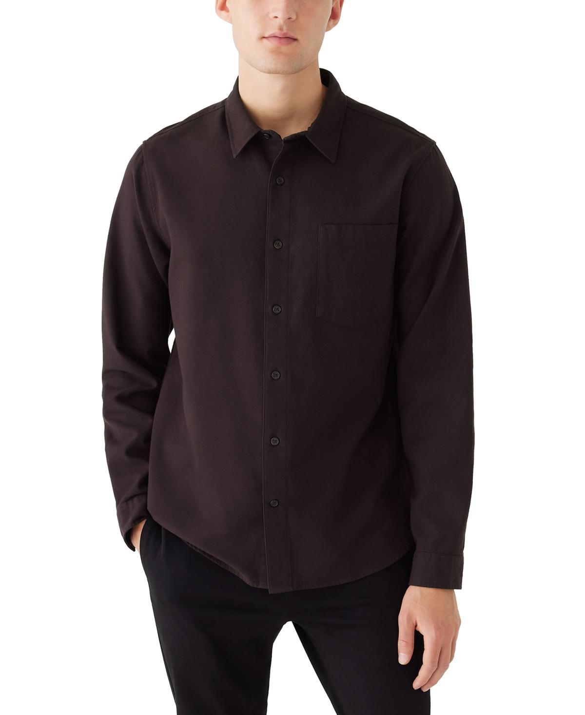 Frank And Oak Mens Solid-Color Flannel Button Shirt Product Image