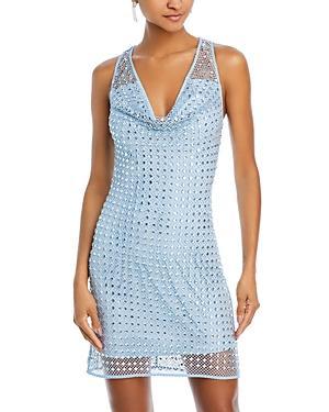 Womens Emberly Crystal Mesh Minidress Product Image