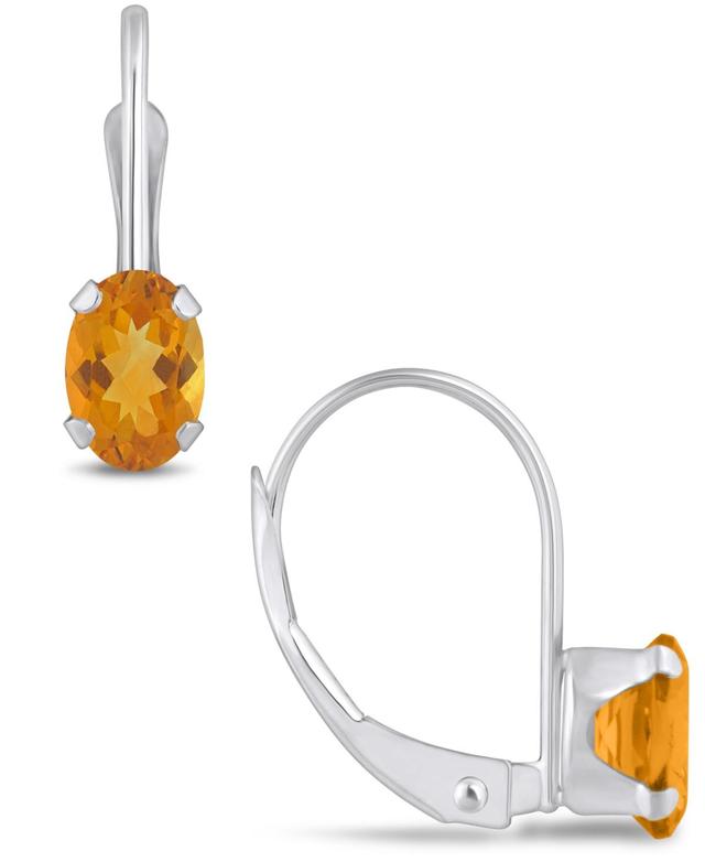 Macys Gemstone Leverback Earrings in 10K White Gold Product Image