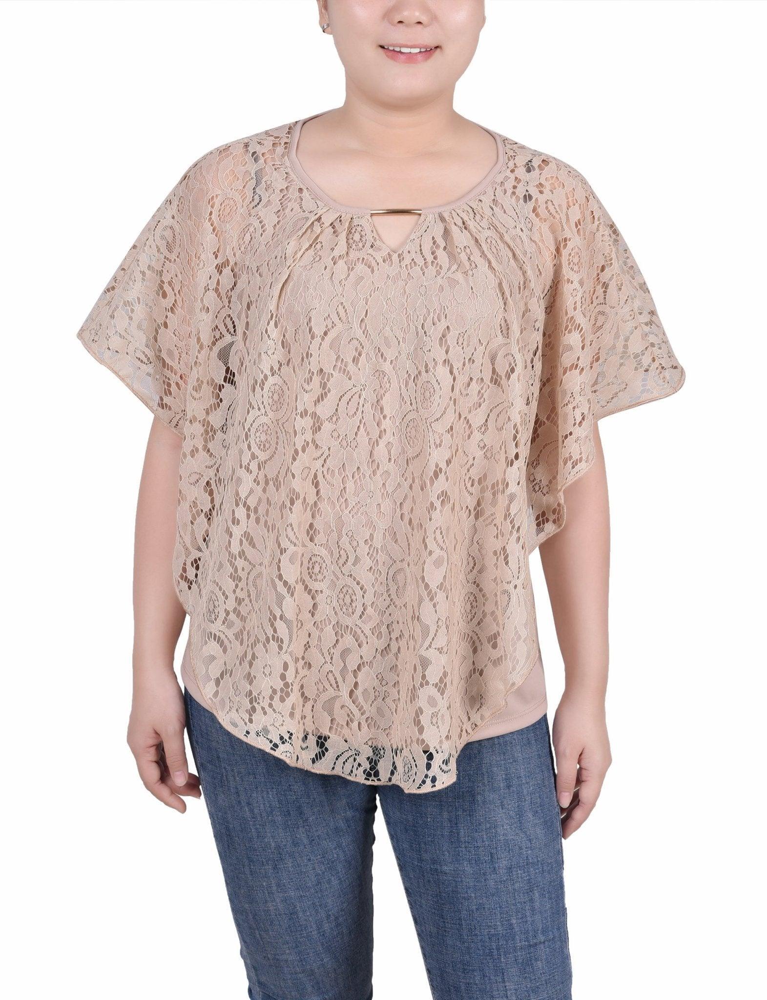 Lace Poncho With Bar - Petite Product Image