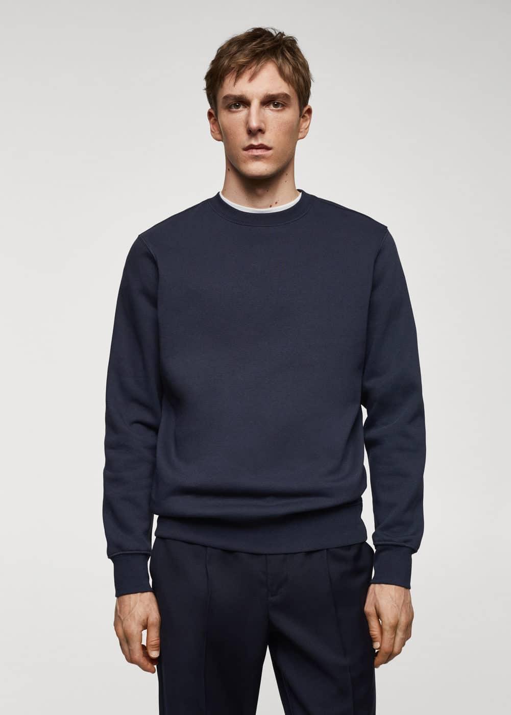 MANGO MAN - Lightweight cotton sweatshirt navyMen Product Image